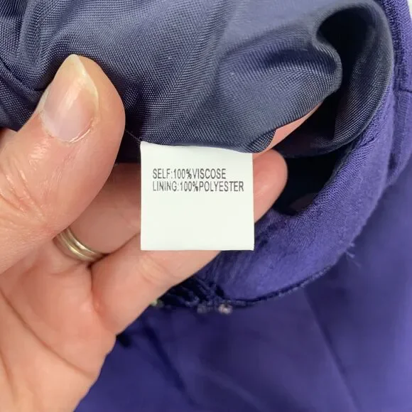 Kay Unger Size 14 Dress Sleeveless Bling V-Neck Fit & Flare Knee Length Women’s - Picture 9 of 12